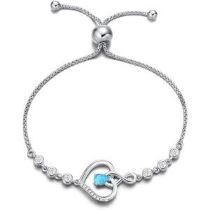 Birthstone Tennis Infinity Love Bracelet - 12 Dec - Turquoise